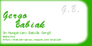 gergo babiak business card