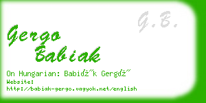 gergo babiak business card